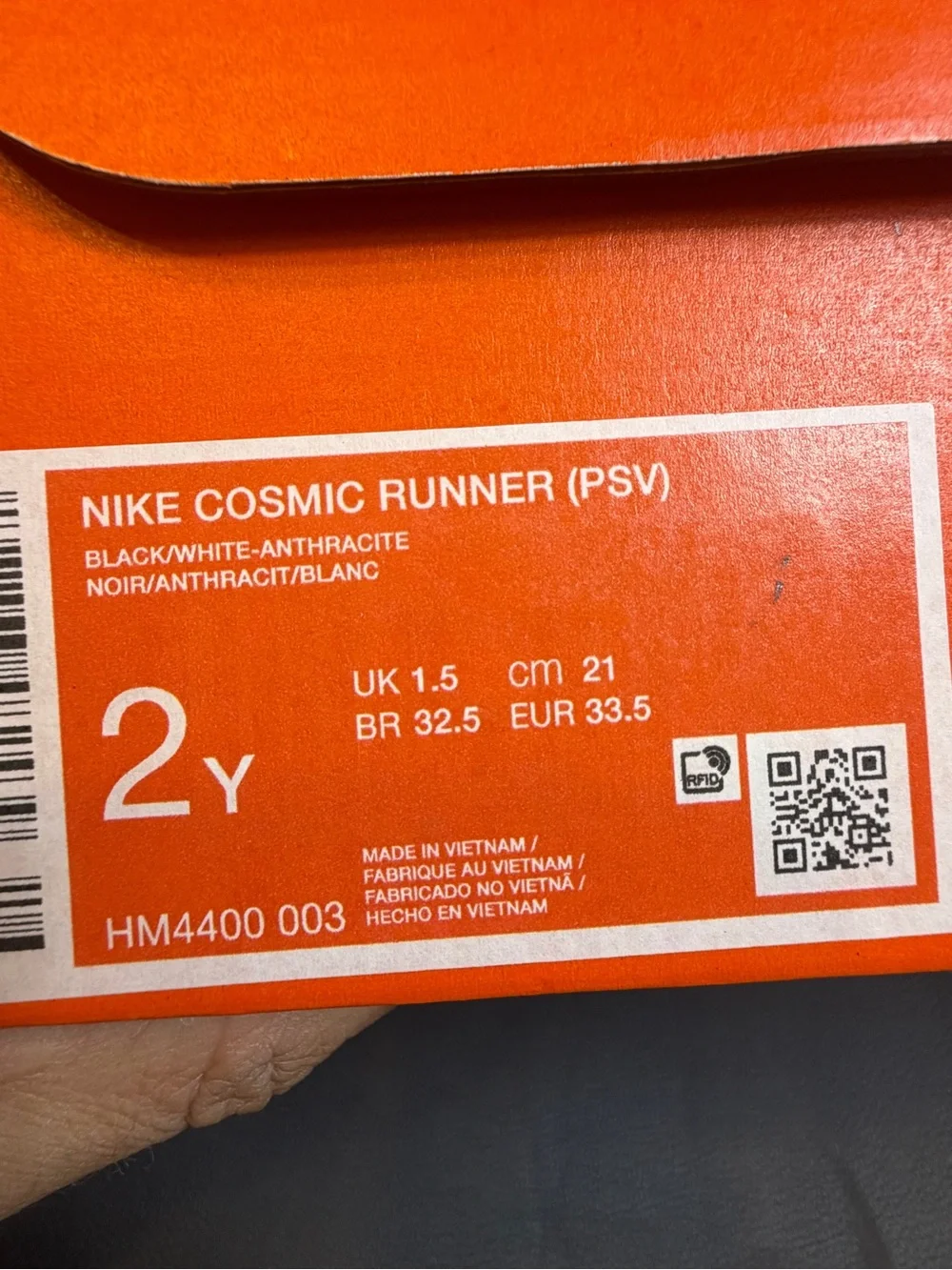 Nike Unisex Kids' Cosmic Runner Running Shoes HM4400 003 Sz 2Y New